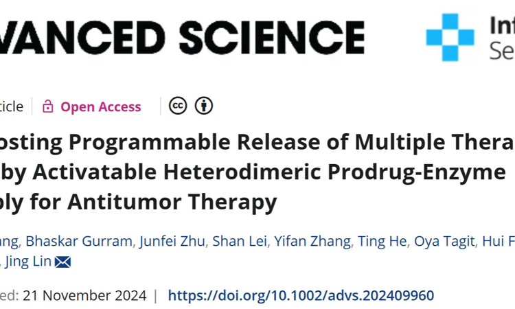 澳门博彩在线
林静教授团队在Advanced Science发表异二聚体前药酶组装体用于释放抗肿瘤制剂的研究成果